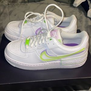 New with Box white AF1 shadows (white electric green) women’s SIZE: 9.5